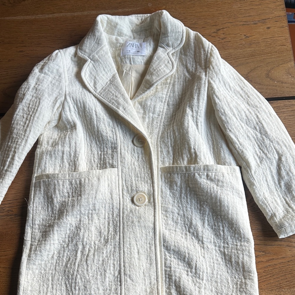 Zara Kids Cream Blazer Coat